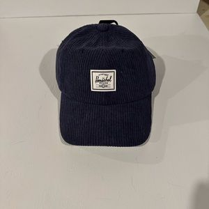 Herschel supply company navy blue corduroy strap back hat